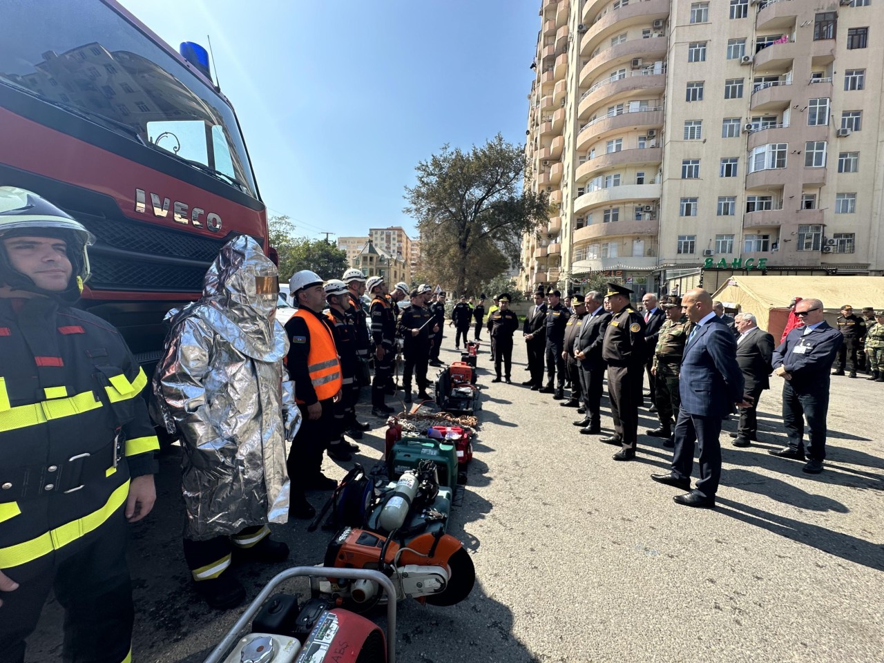 Abşeronda FHN tərəfindən mülki müdafiə məşqi təşkil edilib - FOTOLAR